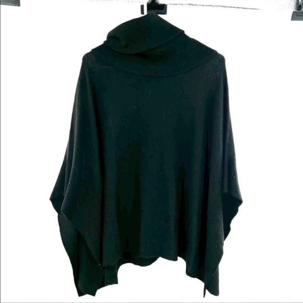 Ann Taylor Loft black poncho shrug fringe size XS/S